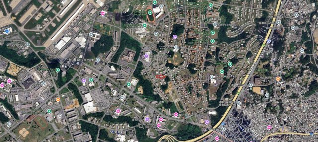 嘉手納飛行場軍用地の土地図