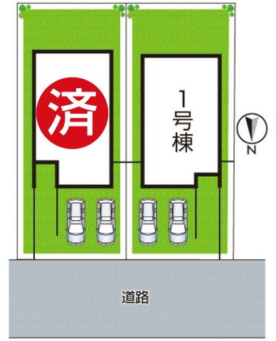●29(土)30(日)現地案内可能！　北葛城郡河合町高塚台　ラスト1邸の区画図|全2区画