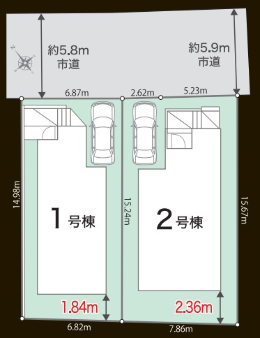 明石市松が丘3丁目の区画図