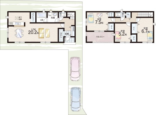 橿原市大久保町　第1期　新築一戸建ての間取り|４号地