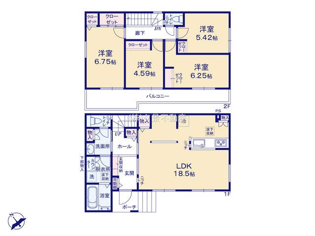 《仲介手数料無料》緑区大字三室2083-4新築一戸建てコンフォートヒルズ13期の間取り