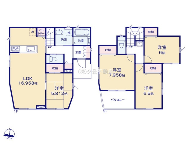 《仲介手数料無料》緑区大字三室193新築一戸建ていろどりアイタウンの間取り