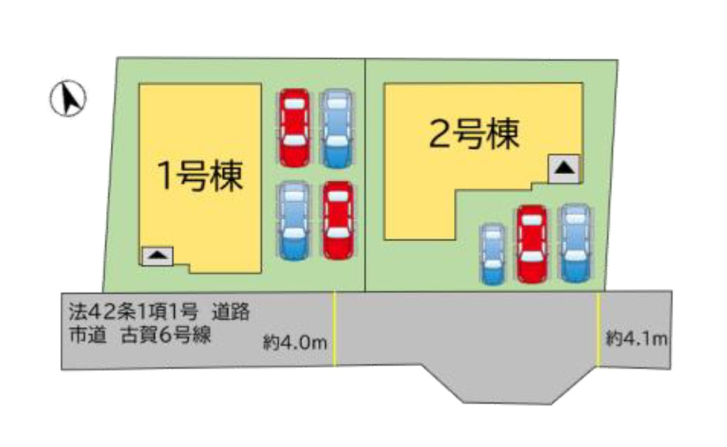 古賀市天神7丁目第5-2棟（2号棟）の区画図|配置図(2号棟)