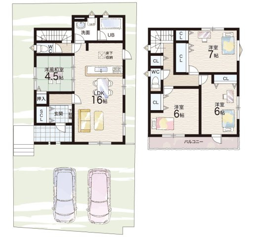堺市南区茶山台　新築一戸建ての間取り|2号地