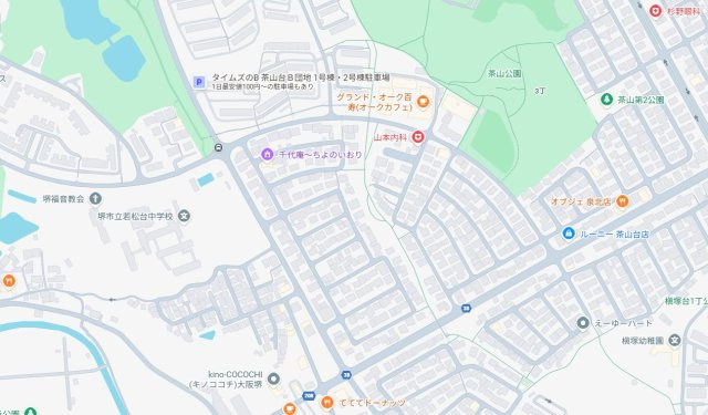 堺市南区茶山台　新築一戸建ての地図