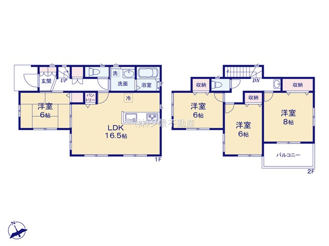《仲介手数料無料》緑区大字三室193新築一戸建ていろどりアイタウンの間取り