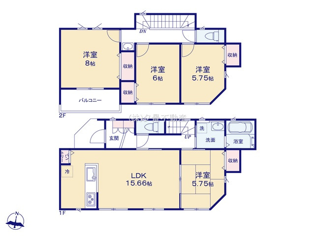 《仲介手数料無料》緑区大字三室193新築一戸建ていろどりアイタウンの間取り