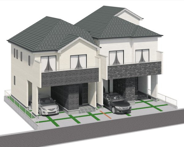 静岡市葵区北番町２期　新築戸建　全２棟　A号棟の外観パース