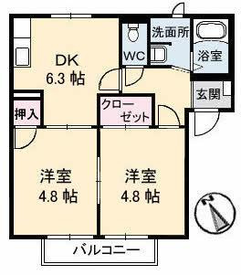 【間取り】 | フレグランス　B棟