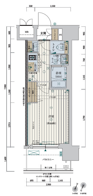 レジュールアッシュアーバンリッシュの間取り