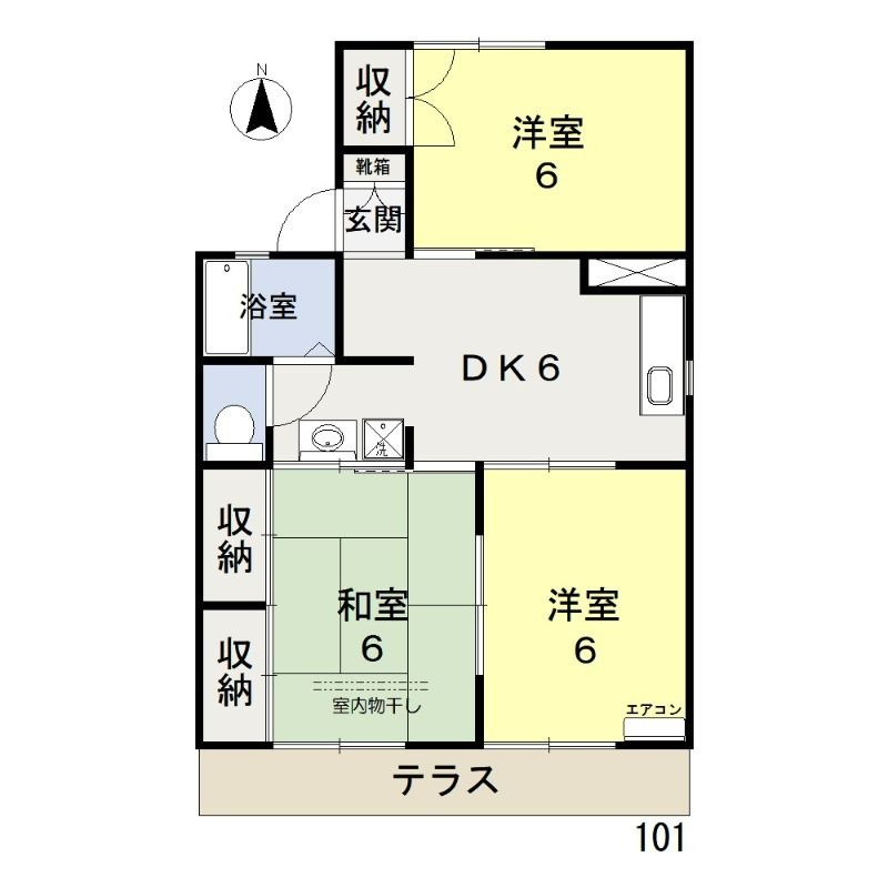 リベルテひらたＡ棟の間取り