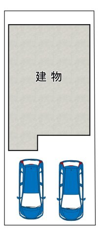 京都市伏見区羽束師鴨川町　中古戸建ての区画図|駐車2台可。