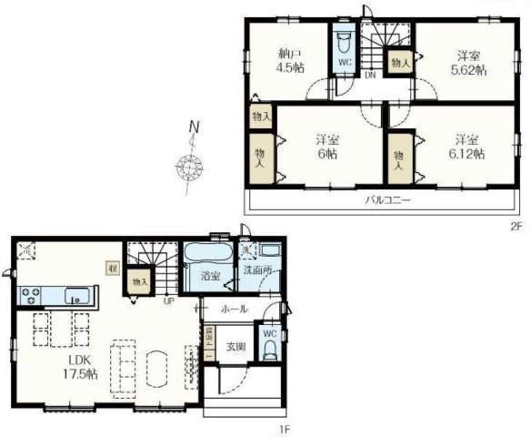三郷市戸ケ崎5丁目　新築戸建　全10棟　E号棟の間取り|■4.5帖の納戸は居室や趣味部屋としても活用できます