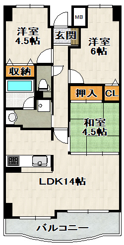 アグレスト昆陽池西の間取り