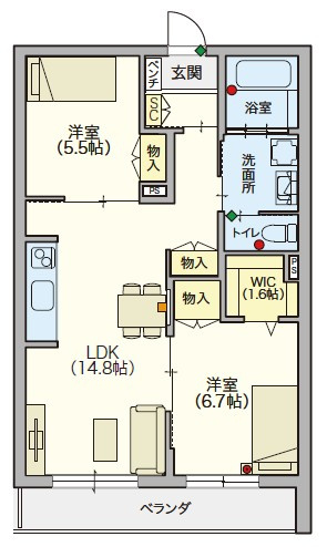 （シニア限定）コンフォートレジデンス武蔵浦和の間取り|シニアに優しい充実した設備