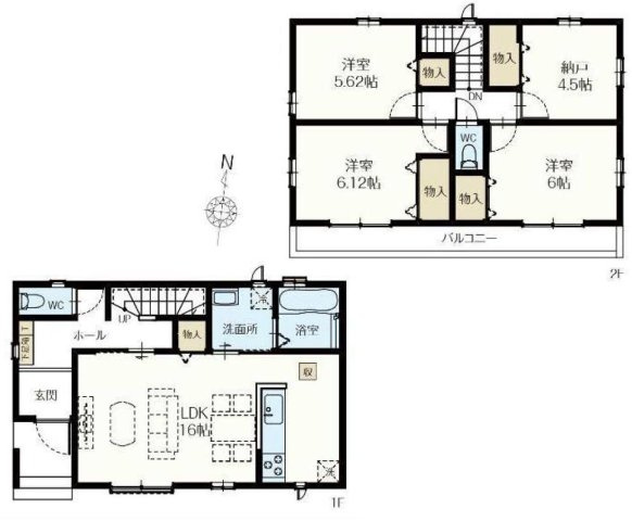 三郷市戸ケ崎5丁目　新築戸建　全10棟　F号棟の間取り|■4.5帖の納戸は居室や趣味部屋としても活用できます