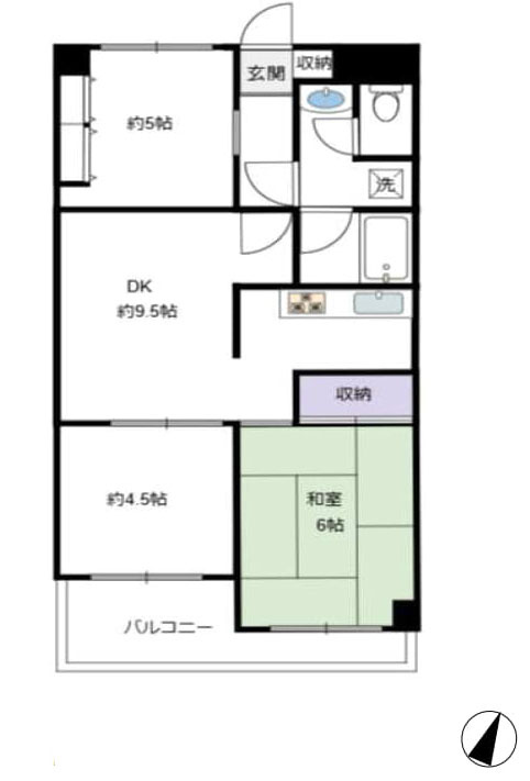 福生市牛浜の中古マンションの間取り