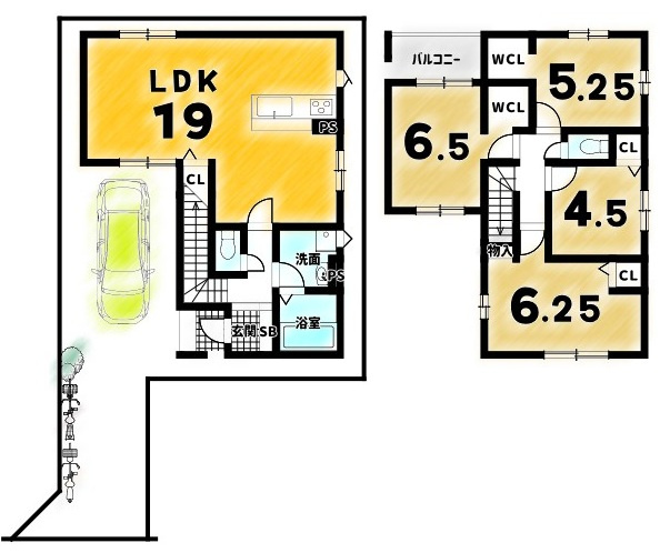 羽束師鴨川町１１号地の間取り