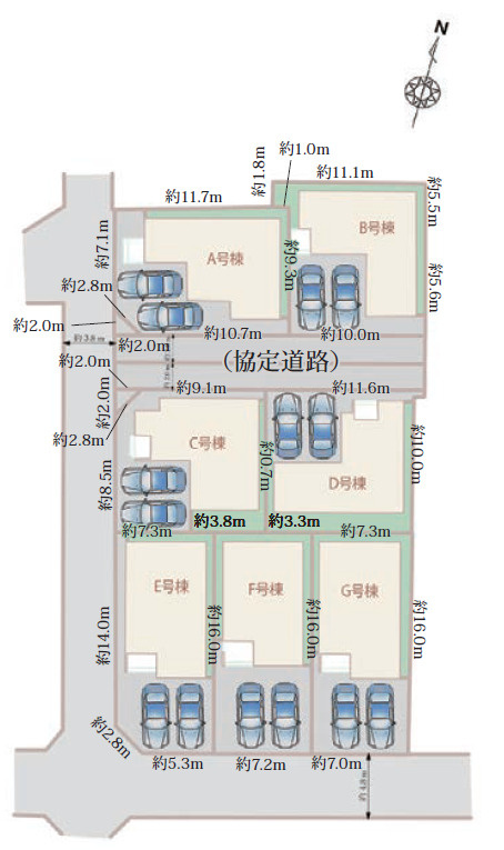 静岡市葵区田町７期　新築戸建　全７棟　C号棟の区画図