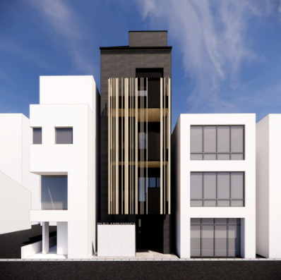 博多上川端町テナントの外観パース