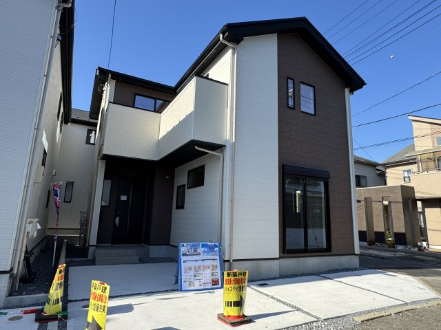 市川市菅野５丁目新築戸建【菅野小学校：8分】の外観|2号棟外観・完成済み内覧可能です！