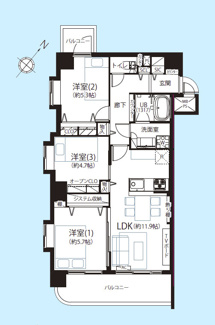 【間取り】 | モナーク碑文谷