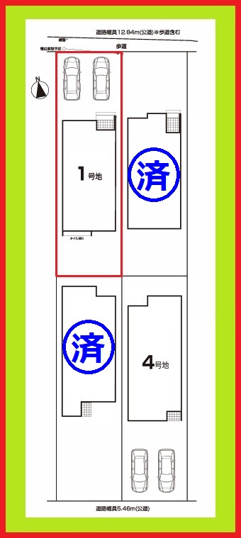 名古屋市北区福徳町５丁目の新築一戸建の区画図|◇１号棟・区画図◇