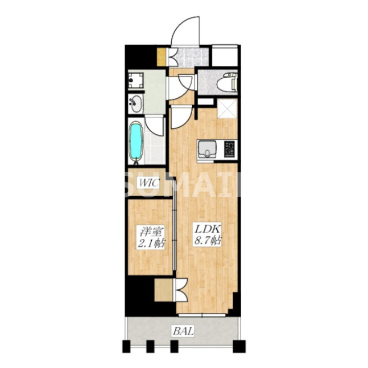 アジールコート王子の間取り|北向きです