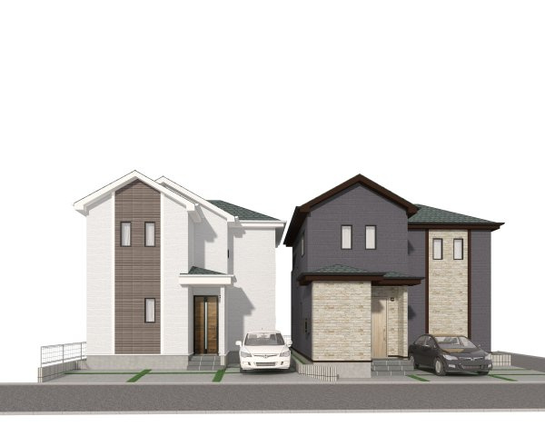 静岡市葵区上足洗７期　新築戸建　全2棟　B号棟の外観パース