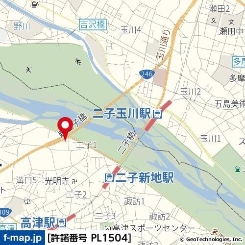 エヴェナール二子新地の地図