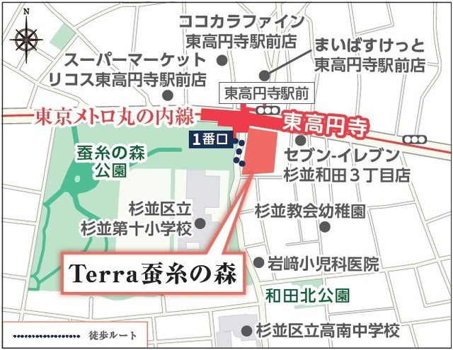 Ｔｅｒｒａ蚕糸の森の地図