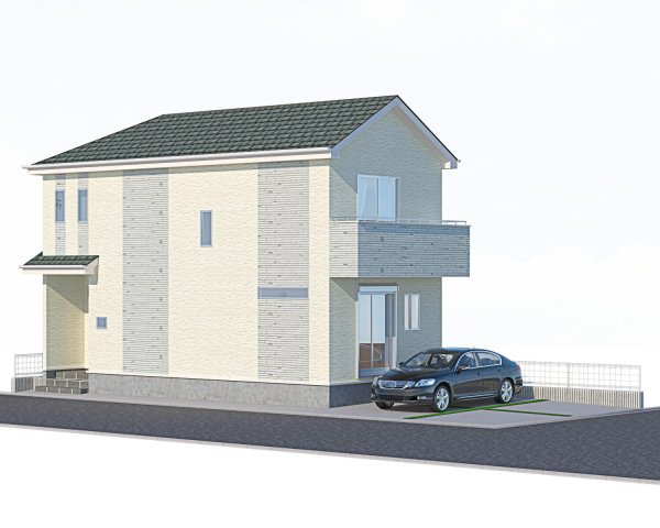 静岡市駿河区新川３期　新築戸建　全1棟　の外観パース