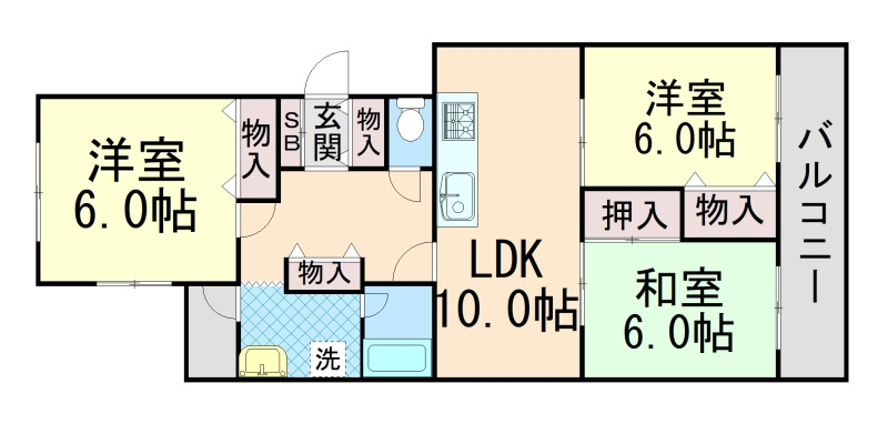 ハイツ仏天垣　の間取り