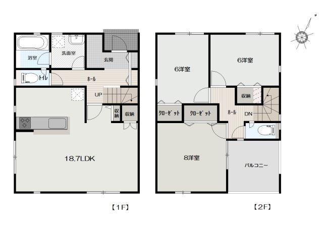 土佐山田町東本町1丁目-2号棟-新築戸建ての間取り|2号棟