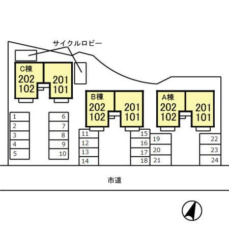 ニューポワール　Ａ/Ｂ/Ｃの区画図|他社様掲載物件もまとめてご紹介、ご案内可能です(^^)/