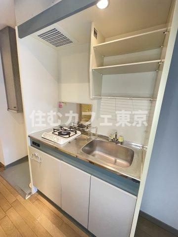 アドレ国立のキッチン|1口ガスコンロのキッチンです