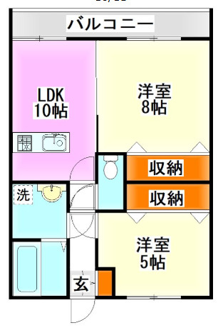 【間取り】 | レークサイドエクセル | 2LDK×16戸