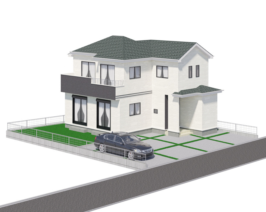 静岡市駿河区小鹿８期　新築戸建　全1棟　の外観パース
