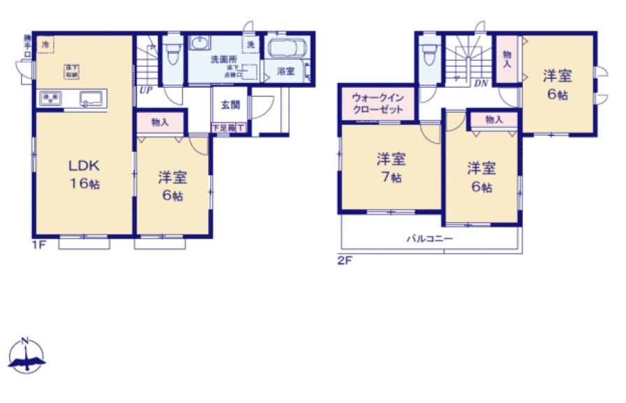 静岡市駿河区小鹿８期　新築戸建　全1棟　の間取り