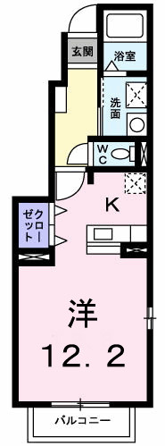 松岡ハイツ　Ａの間取り|間取図