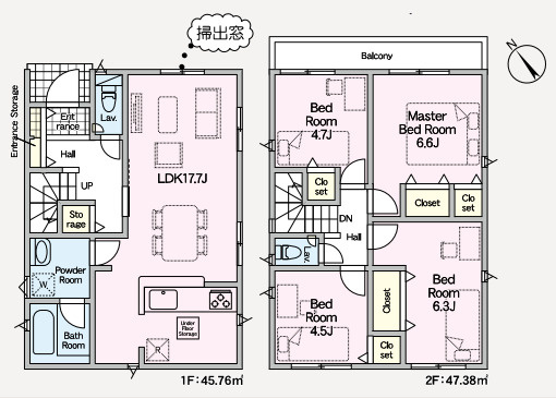 【間取り】 | 糟屋郡須恵町上須恵第4　2号棟（全2棟）【仲介手数料無料・0円】 | 平日、土日祝日もお好きな日時にご見学可能です。お気軽にお問合せ下さい。