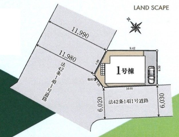 福生市南田園3丁目　新築戸建の区画図