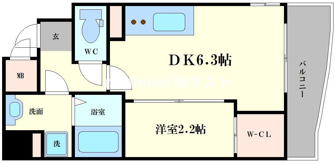ソルテラス阿波座ウィズの間取り