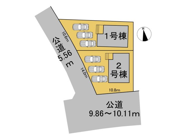 クワイエ　岐阜市長森本町２丁目第１　全２区画分譲の区画図|■区画図
■YAMADA電機の　ヤマダ不動産　株式会社リライフ　
いつでもお問合わせ下さい。