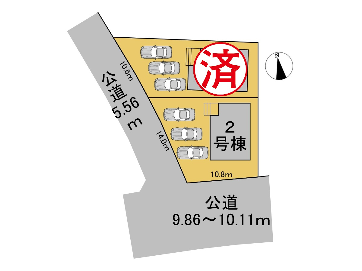 クワイエ　岐阜市長森本町２丁目第１　全２区画分譲の区画図|■区画図
■YAMADA電機の　ヤマダ不動産　株式会社リライフ　
いつでもお問合わせ下さい。
