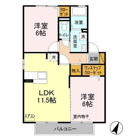 グラシューズ　Ⅱの間取り