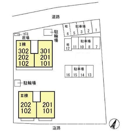 グラシューズ　Ⅱの区画図