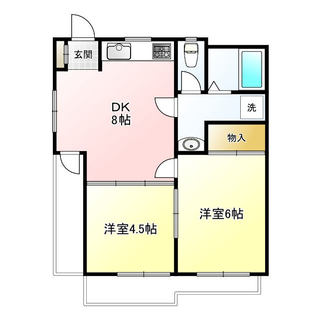 小金井市梶野町５丁目の賃貸マンションの間取り