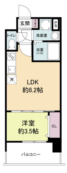 エス・キュート南森町の間取り