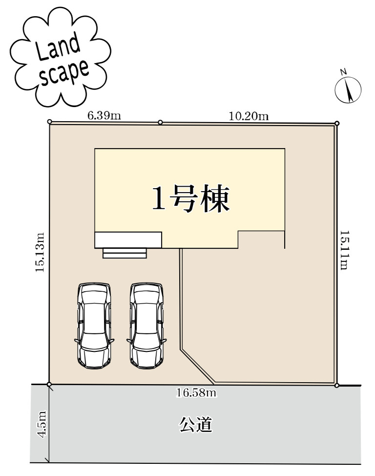 横浜市金沢区釜利谷西６丁目　新築戸建【仲介手数料無料】カースペース2台の区画図